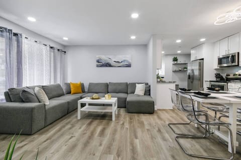 Adjacent to our beautiful couch is our amazing dining area