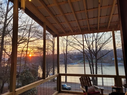 Sunset on the screen porch.