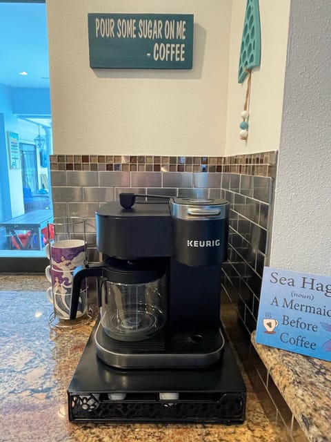 Most asked question... what type of coffee  maker.  We have both drip and cup