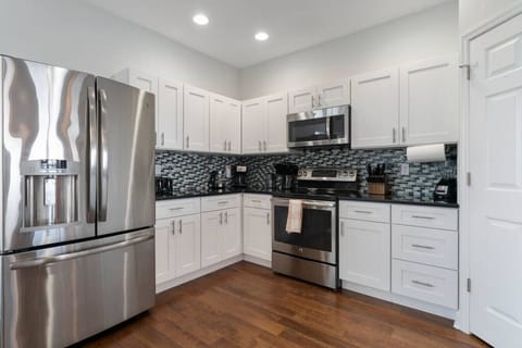 Double door fridge and lots of cabinetry ensure you have all the storage space you need