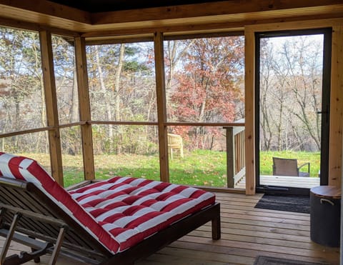 Enjoy the view or curl up with a good book on the very comfy Pottery Barn daybed