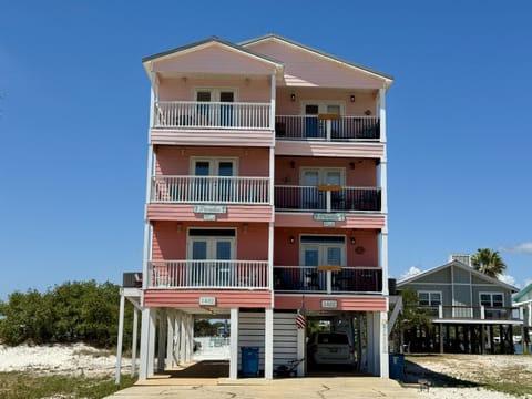 Close up of the front of the newly painted house...