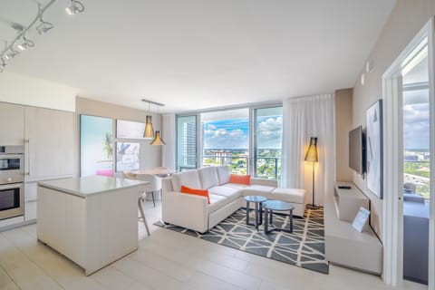 Our gorgeous apartment... you can cook, watch TV and have fun at the same time and if you get bored take a look at that view!!!