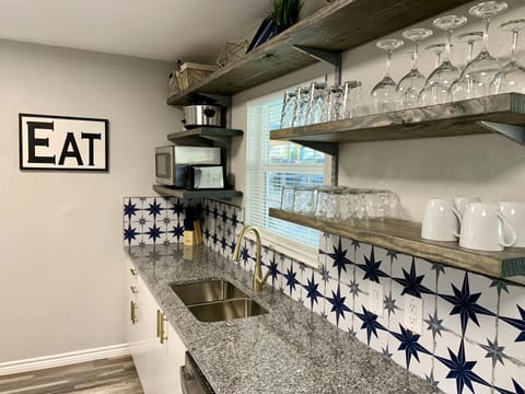 Open shelving for easy access