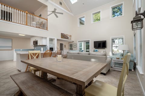 You can take in the great room from this view!