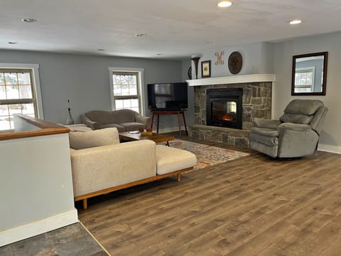 1st Living Room with sleeper sofa couch and gas fireplace


