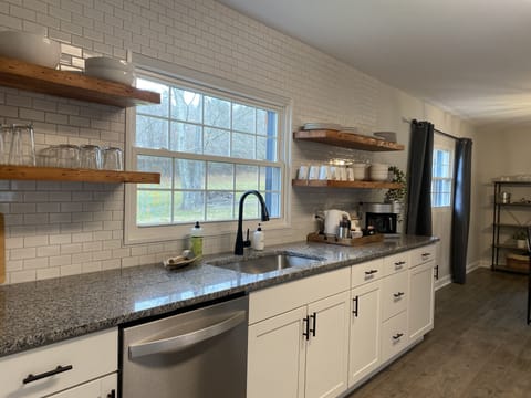 Bright light and beautiful view of backyard and meadow