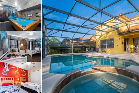 Vacation rental near Disney managed by Orlando rent a villa with a screened in private pool and spa