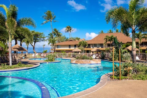 Dive into tropical bliss with two heated pools and sweeping views of Moloka’i.