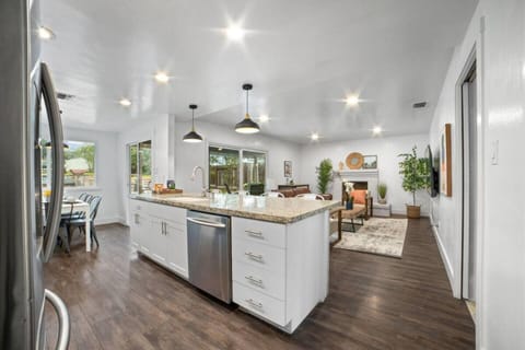 Open kitchen into the second living room