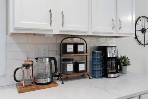 Brew your way with a drip pot, French press, or single-cup pour-over. 