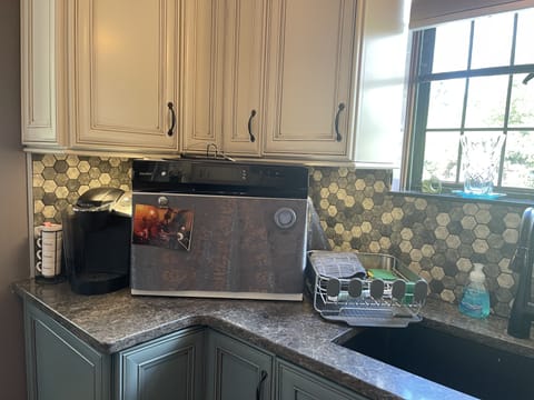 2 Dishwashers 1. counter top  2.  full sized one in bonus kitchen downstairs. 