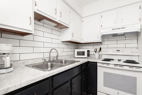 Kitchen stocked with everything you need to stay in and cook a complete meal!