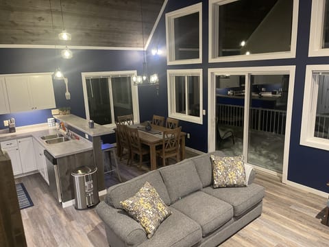 Cozy main living room and kitchen area 