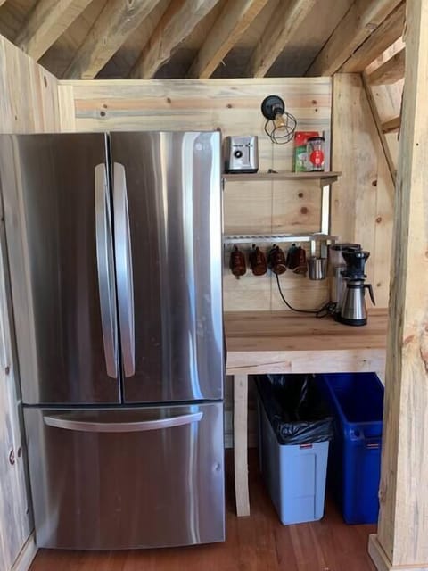 Stocked coffee station with local roasts.