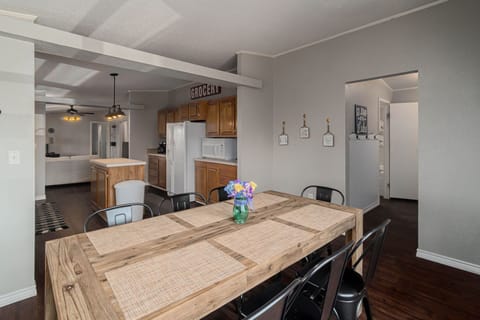 Dining open to kitchen