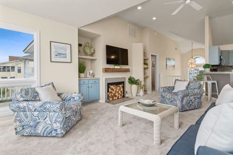 Living Room with Deck Access on Second Level