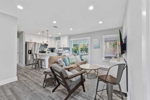 Airy living space flooded with natural light