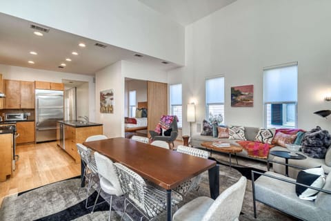 Dining area connects the kitchen and living room