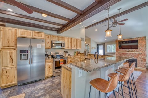 Cook a big family meal for the entire group, the updated kitchen with stainless steel appliances, granite counters and all the tools you might need is stocked so you can prepare meals to keep the group fueled for the next adventure.