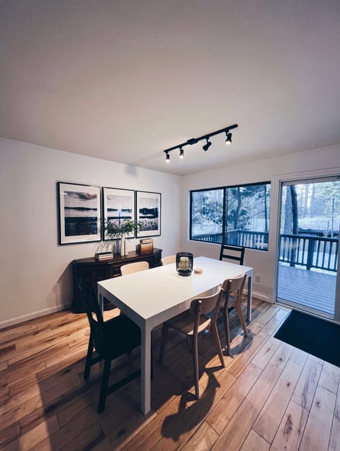 Dining room opens to deck. 