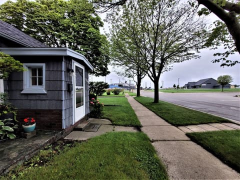 Front of house; view of SS Badger and The Lake House