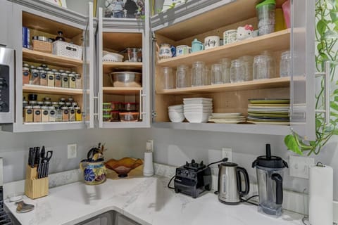Fully equipped kitchen, including a Vitamix, electric water kettle, etc.