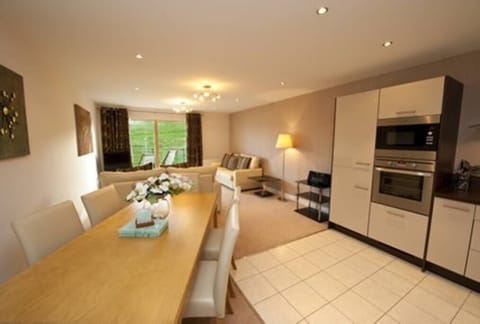 Living Area with Designer Kitchen