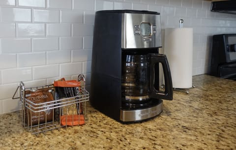 Coffee maker and breakfast snacks