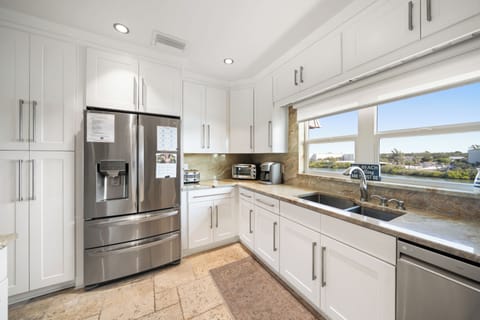 Kitchen with view of Intracoastal Waterway