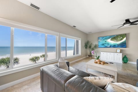Living Room with view of the beach and Gulf of Mexico