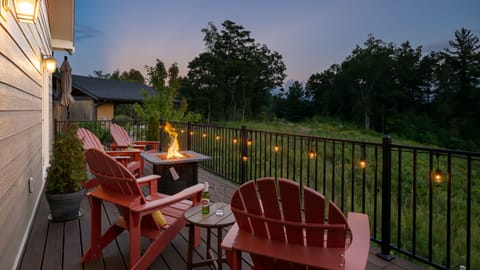 Gather around our firepit and enjoy mountain views