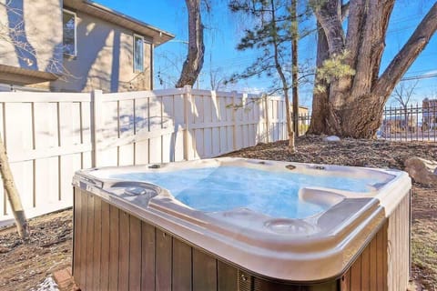 Enjoy relaxing in your own private hot tub in back