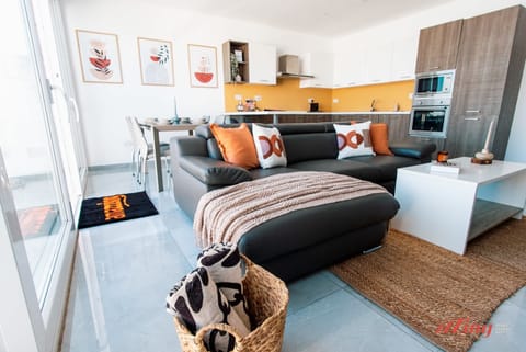 The living room and open space