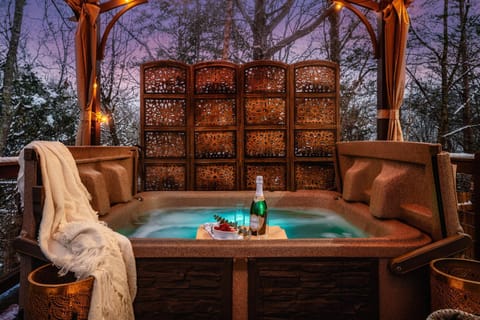 Soak in your private hot tub after a long day of fun and stargaze