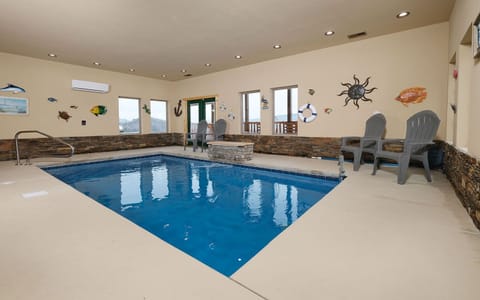 Relax in your private indoor pool with serene mountain views nearby!