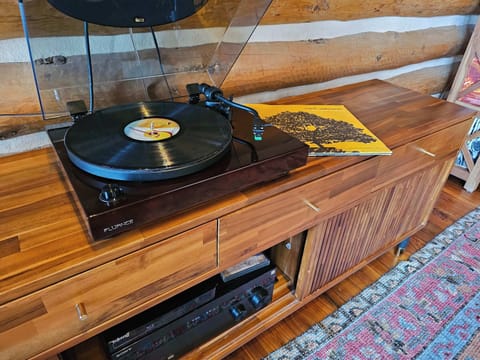Sony STR DN1080 Tuner, KEF 5.1 Surround Sound and a Fluance RT81 Record Player - We have records but please bring yours. We also have a DVD and Blue Ray Player