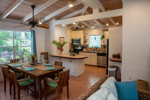 Indoor dining and kitchen