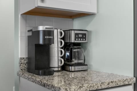 The Keurig is perfect for a single cup of coffee or make a pot for your group.