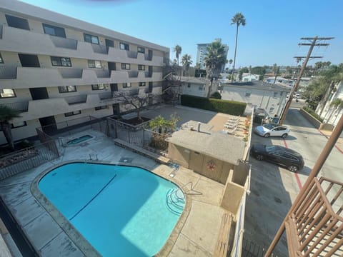 Pool, hot tub and courtyard