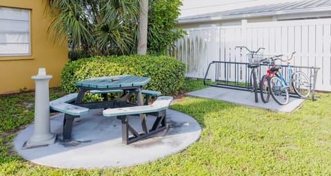 Outside area and bike rack