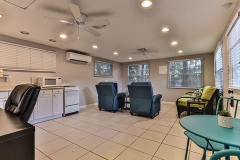 Mother-Daughter Unit: Open Concept family room, kitchen, and workstation.