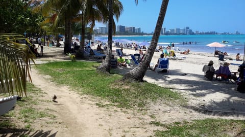 Beach in back of the building