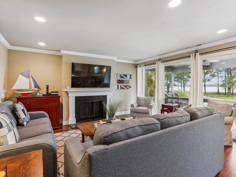 Living Room with Water Views at 15 Lands End