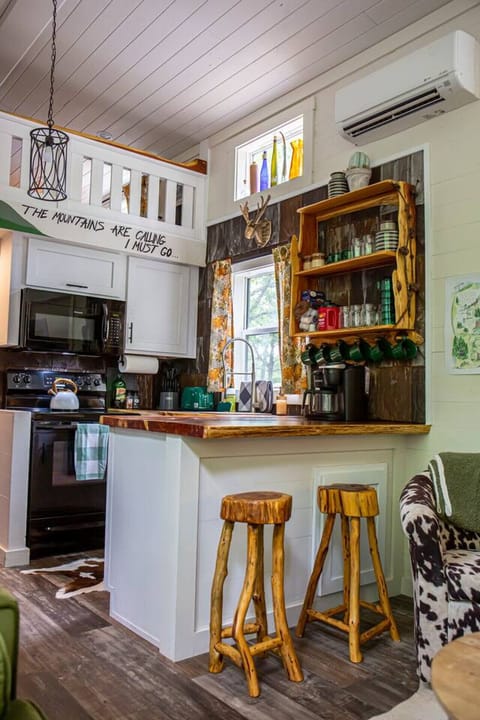 Well stocked kitchen and coffee nook.