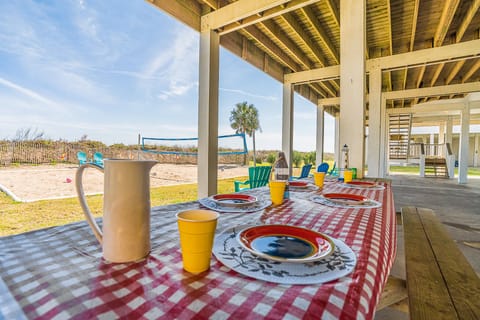 Have a picnic downstairs 