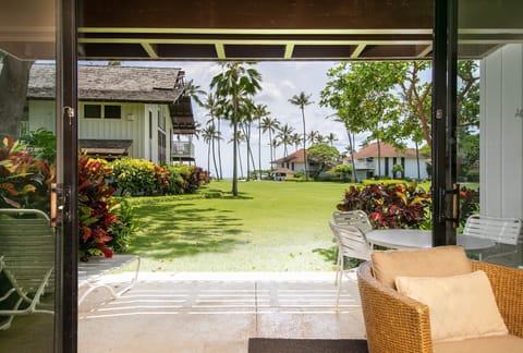 Looking out from the living room towards the beach