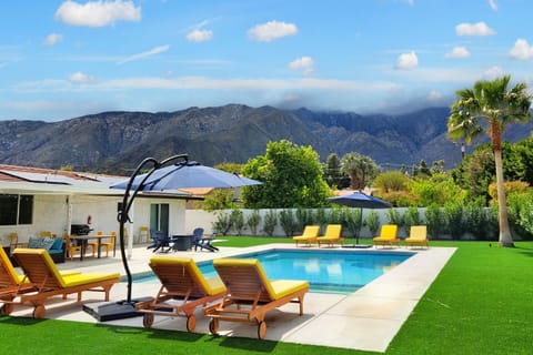 Step into your private oasis, where the mountains rise beyond the shimmering saltwater pool and spa as the day begins with calm and sunshine.