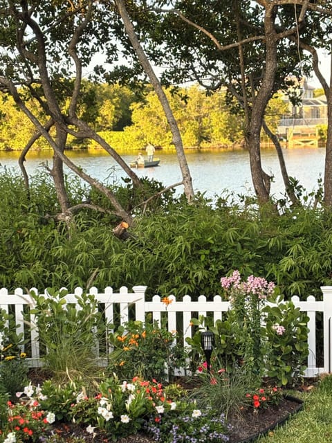 Backyard water view.