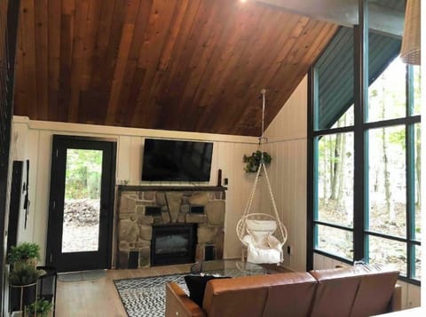 View from kitchen into living room